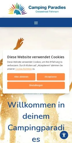 Voorbeeld van de site Campingparadies Fehmarn, medium uit Duitsland voor gesponsorde artikelen