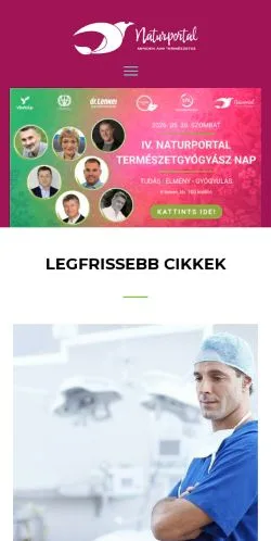 Anteprima del sito Naturportal, media di Ungheria per articoli sponsorizzati