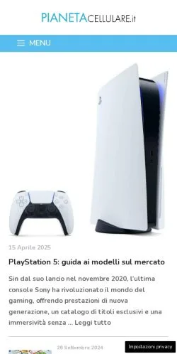 Anteprima del sito PianetaCellulare, media di Italia per articoli sponsorizzati