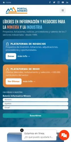 Anteprima del sito Portal Minero, media di Spagna per articoli sponsorizzati