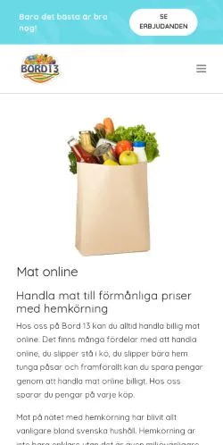 Anteprima del sito Bord 13, media di Svezia per articoli sponsorizzati