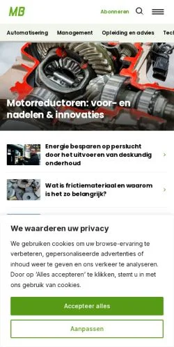 Podgląd witryny Maintenance Benelux, medium z kraju Holandia do artykułów sponsorowanych