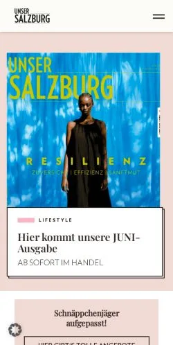 Anteprima del sito Unser Salzburg, media di Austria per articoli sponsorizzati
