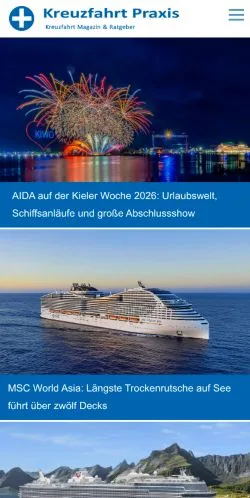 Anteprima del sito Kreuzfahrt Magazin und Ratgeber, media di Germania per articoli sponsorizzati