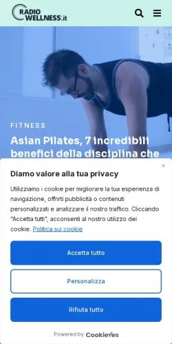 スポンサード記事向けのイタリアメディア、Radio Wellnessのサイトプレビュー