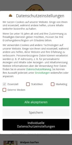 Anteprima del sito Startseite • welpenknigge.de, media di Germania per articoli sponsorizzati