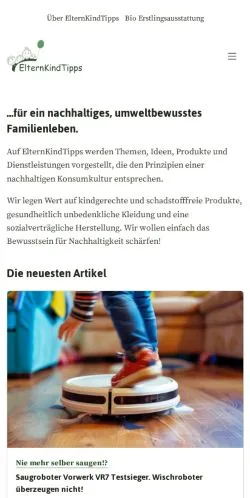 Podgląd witryny ElternKindTipps, medium z kraju Niemcy do artykułów sponsorowanych