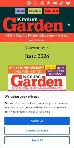 Anteprima del sito Kitchen Garden Magazine, media di Regno Unito per articoli sponsorizzati