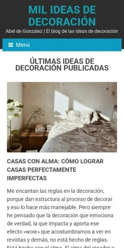 Vista previa del sitio Mil Ideas de Decoración, medio de España para artículos patrocinados