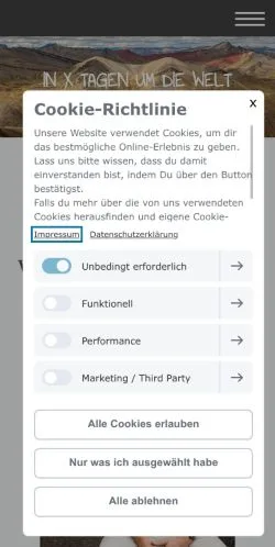 Anteprima del sito X Tage Weltreise, media di Germania per articoli sponsorizzati