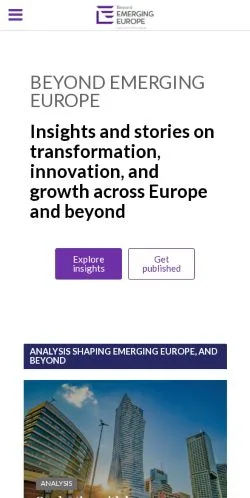 Anteprima del sito Emerging Europe, media di Regno Unito per articoli sponsorizzati