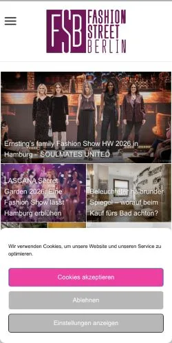 스폰서 기사용 독일 매체 Fashionstreet-Berlin 사이트 미리보기