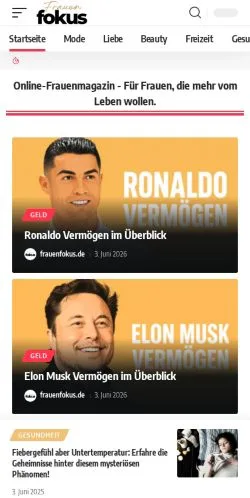 Anteprima del sito Frauenfokus, media di Germania per articoli sponsorizzati