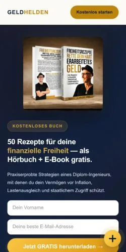 スポンサード記事向けのドイツメディア、Geldheldenのサイトプレビュー