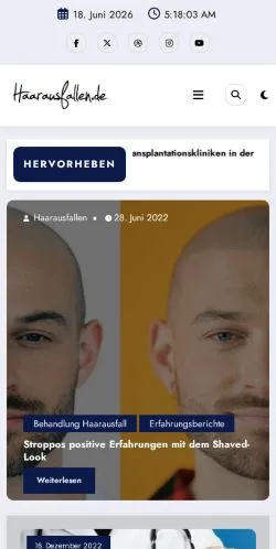 Podgląd witryny Haarausfall Experte, medium z kraju Niemcy do artykułów sponsorowanych