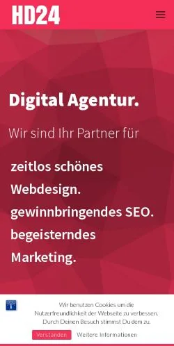 Anteprima del sito HD24 Digital Agentur, media di Germania per articoli sponsorizzati