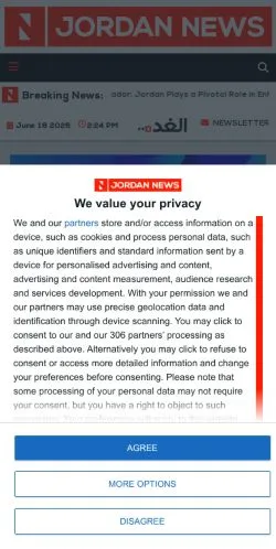 Anteprima del sito Jordan News, media di Stati Uniti per articoli sponsorizzati
