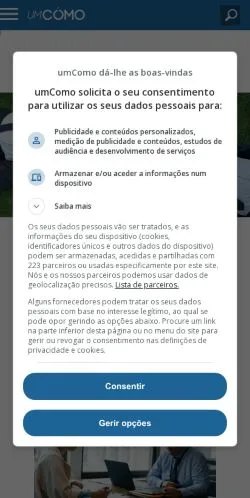 Anteprima del sito Negócios umCOMO, media di Brasile per articoli sponsorizzati