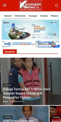 Vista previa del sitio Keuangan News, medio de Indonesia para artículos patrocinados