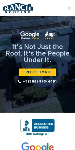 Forhåndsvisning av nettstedet Ranch Roofing, medium fra USA for sponsede artikler