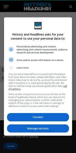 Anteprima del sito History And Headlines, media di Stati Uniti per articoli sponsorizzati