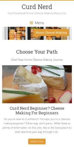 Förhandsvisning av webbplatsen Curd-Nerd, medium i USA för sponsrade artiklar