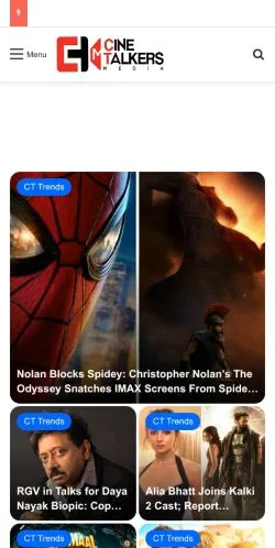 Vista previa del sitio Cinetalkers, medio de Estados Unidos para artículos patrocinados
