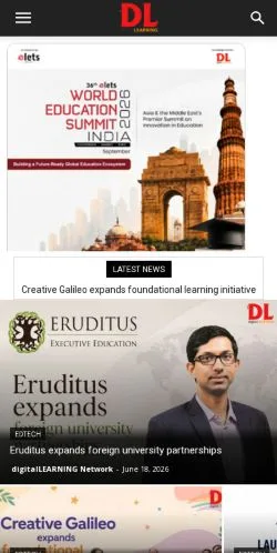 Sponsorlu makaleler için Birleşik Krallık medyası DigitalLEARNING sitesinin önizlemesi