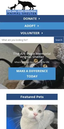 스폰서 기사용 미국 매체 The Ark Pope Memorial 사이트 미리보기