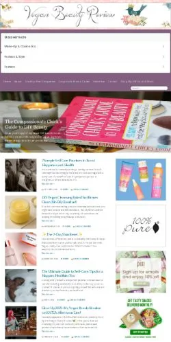 Anteprima del sito Vegan Beauty Review, media di Stati Uniti per articoli sponsorizzati