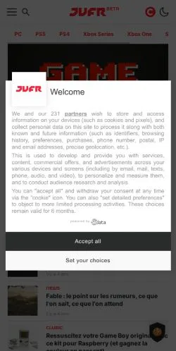 Anteprima del sito JVFR, media di Francia per articoli sponsorizzati