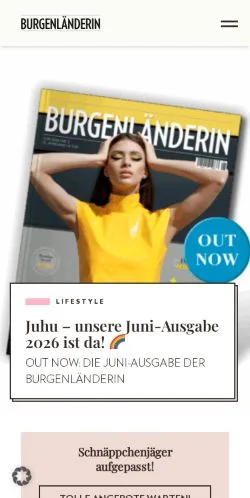 Podgląd witryny Burgenländerin, medium z kraju Austria do artykułów sponsorowanych
