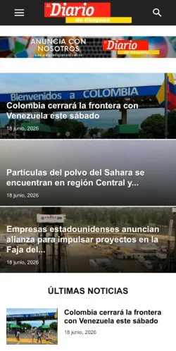 Vista previa del sitio El Diario de Guayana, medio de España para artículos patrocinados