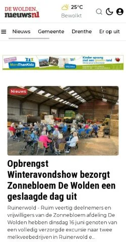 Podgląd witryny De Wolden, medium z kraju Holandia do artykułów sponsorowanych