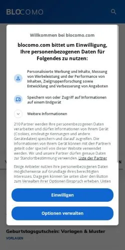 Forhåndsvisning af Blocomo, medie fra Tyskland til sponsorerede artikler