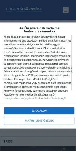 Podgląd witryny BudaPestkörnyéke, medium z kraju Węgry do artykułów sponsorowanych