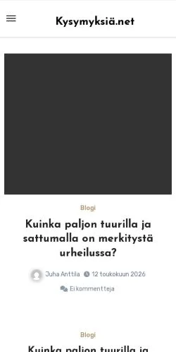 Podgląd witryny Kysymyksiä.net -, medium z kraju Finlandia do artykułów sponsorowanych
