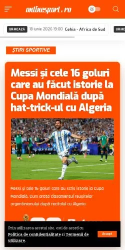 Podgląd witryny Onlinesport, medium z kraju Rumunia do artykułów sponsorowanych