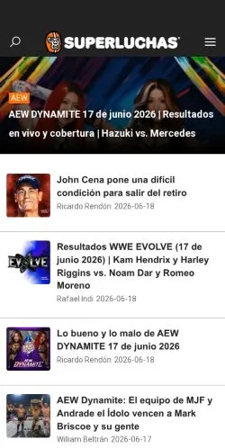 스폰서 기사용 스페인 매체 Superluchas 사이트 미리보기
