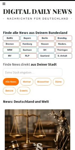 Vorschau der Website Digital Daily News, Medium aus Deutschland für gesponserte Artikel