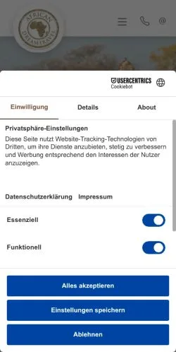Anteprima del sito African Dreamtravel, media di Germania per articoli sponsorizzati