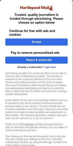 Anteprima del sito Latest News | Hartlepool Mail, media di Regno Unito per articoli sponsorizzati