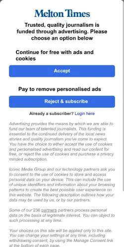Anteprima del sito Melton Times, media di Regno Unito per articoli sponsorizzati