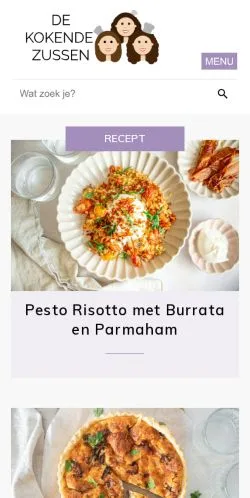 Anteprima del sito De Kokende Zussen, media di Paesi Bassi per articoli sponsorizzati
