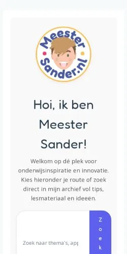 スポンサード記事向けのオランダメディア、Meester Sanderのサイトプレビュー