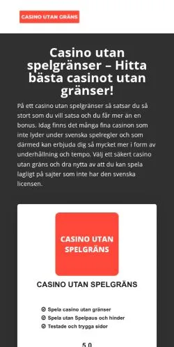 Anteprima del sito Utangräns, media di Svezia per articoli sponsorizzati