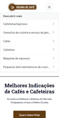Podgląd witryny Xícara de Café, medium z kraju Brazylia do artykułów sponsorowanych