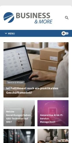 Podgląd witryny Business And More, medium z kraju Niemcy do artykułów sponsorowanych
