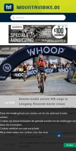 Anteprima del sito Mountainbike.be, media di Belgio per articoli sponsorizzati