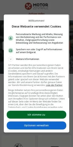 Podgląd witryny Motorzentrale, medium z kraju Niemcy do artykułów sponsorowanych